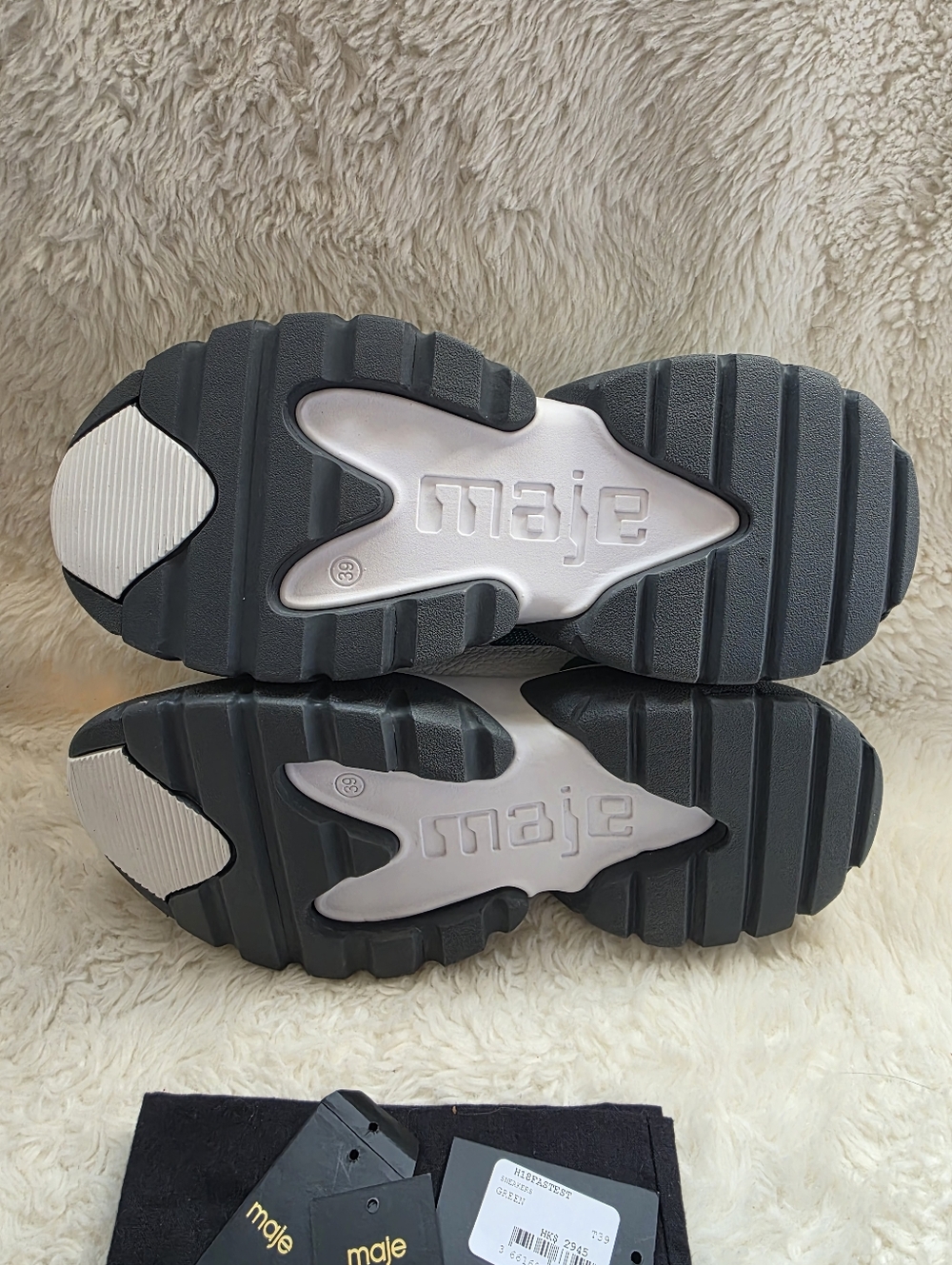 Maje "Dream Tomorrow" Green Chunky Sneakers - Size 9 Womens NWT - Picture 8 of 10